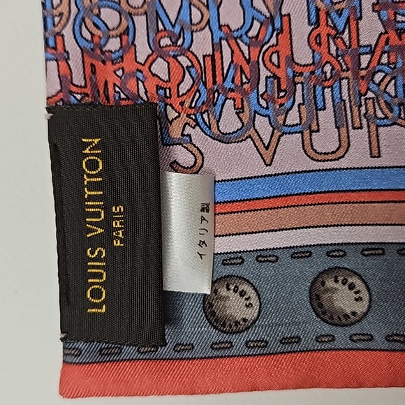 Authentic Louis Vuitton LV Monogram Map Rose Silk Scarf Bandeau - Picture 3 of 4